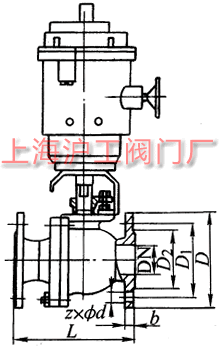 Q941Y �� PN16~PN63 ������������Ӳ�ܷ�綯����״�����ֳߴ��ʾͼ
